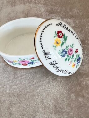 Crown Floral Trinket Dish - White with Pink, Red, Blue, Yellow, Green